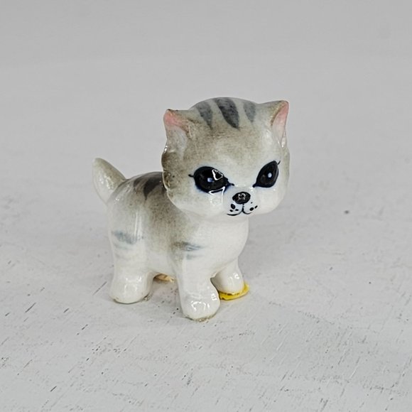Vintage Josef Originals George Good Kitten Cat Miniature Figurine Gray Tabby - Picture 7 of 8